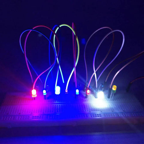 500 Pack 5mm LED Light Emitting Diodes Assortment Kit For DIYers Low Voltage Diffused Diodes For PCB Circuits And Indicator Lights Great For Arduino Projects And Prototyping