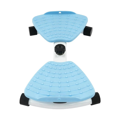 Top view of Waist Twisting Board With Elastic Bands And Dual Pedals For Core Burn, blue anti-slip pedals