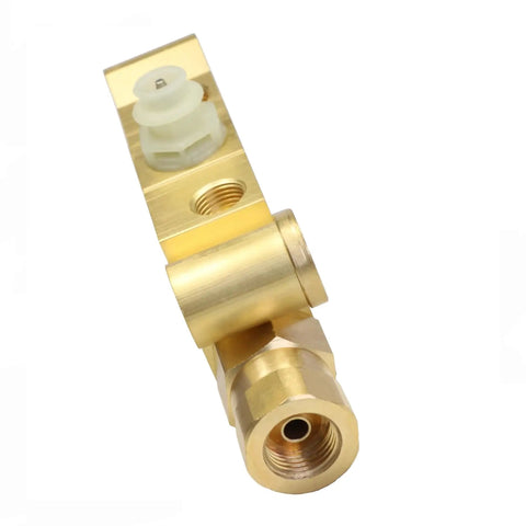 Premium Solid Brass Disc And Drum Brake Proportioning Valve PV2 Style showcasing ports and fittings for Chevy Classic Car and Truck.