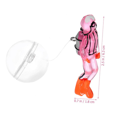 Floating Diver Aquarium Decor For Fish Tanks, Adorable Resin Diver Ornament That Glows In The Dark, with adjustable dive pose
