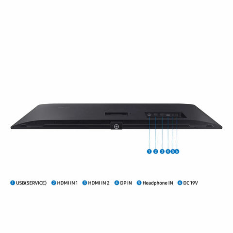 Back view of 34 Inch Ultra WQHD Ultrawide Monitor With 100Hz Refresh, 5ms Response, HDR10, AMD FreeSync showing ports and connections.