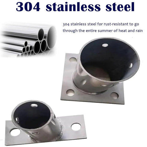 Heavy Duty Round Post Anchor Base For Wood Or Metal Posts 304 Stainless Steel Bracket Supports Pergolas And Mailboxes Inner Diameter 2.8Inch By 3.1Inch Height Durable One Piece Post Support Kit Built Tough