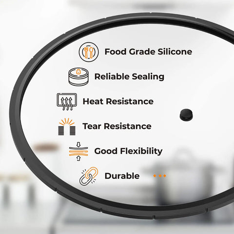 Two Pack 09985 Pressure Canner Sealing Ring And Overpressure Plug Gasket highlighting food grade silicone, sealing, durability