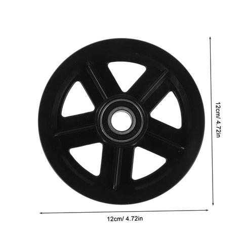 Pro Grade Heavy Duty Roller Guide Wheel Set for Sliding Doors and Barn Door Tracks, front view showing size and design.