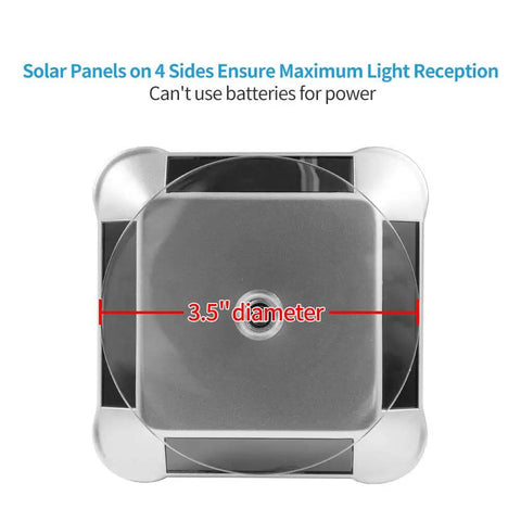 Top view of 3.5-inch solar-powered turntable, a component of the UV Resin Curing Light For 3D Printers With 360 Degree Rotating Solar Turntable 6x405nm LEDs For SLA DLP LCD Printers Quickly Solidify Photosensitive Resin DIY Curing Enclosure