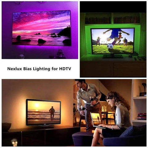 LED TV Backlight Strip For 32 To 70 Inch Screens Easy Install App Controlled Bluetooth Setup Long Length Diy Color Ambience USB Powered