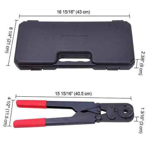 1/2 Inch PEX Crimping Tool With Go No Go Gauge For Copper Ring Plumbing Crimps, Heavy Duty Crimp Tool For PEX Tubing, Water Lines, Radiant Heating, Snow Melt, Ice Rink Installations