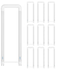U Bend LED Tube Light 20W 40W Equivalent, 6000K Cool White, 2000 Lumens, 2x2ft Fluorescent Replacement, Frosted Cover, 10 Pack