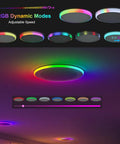 Multiple 9 Inch LED Flush Mount Ceiling Light 24W 2880LM 5000K Day White Flicker Free Slim Surface Mount Black Fixtures with RGB modes