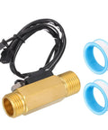 G One Half Inch Brass Hall Effect Water Flow Sensor With PTFE Tape For Heaters, Dispensers, Purifiers And Vending Machines, 1 To 25 LPM Flow Meter And Flow Switch, Built Tough Brass Body, Easy Install, YF B7