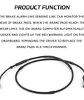 Rear brake pad wear sensor cable for BMW F20/F21/F30/F31, black with dual connectors