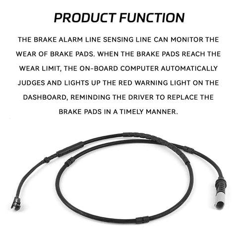 Rear brake pad wear sensor cable for BMW F20/F21/F30/F31, black with dual connectors