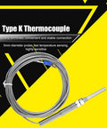 M8 Thread Type K Thermocouple With 30Mm Probe, Lightning Fast Temperature Sensor For 0-400C, 5M Wire shown on geometric background