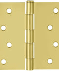 Heavy Duty Steel Door Hinges Satin Brass Finish 4 Inch Radius One Quarter Inch Set Of 10 With Mounting Screws And Removable Pin
