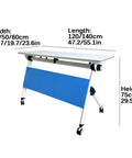 Grab This Game Changing Folding Computer Desk Featuring Heavy Duty Steel Frame And Scratch Resistant Top For Super Convenient Mobile Office Workstations In Bright Blue Color, showing dimensions.