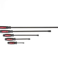 Dominator Pry Bar Set Five Piece Curved Pry Bars With Ergonomic Dual Composite Handles Black Oxide Finish Heavy Duty Leverage