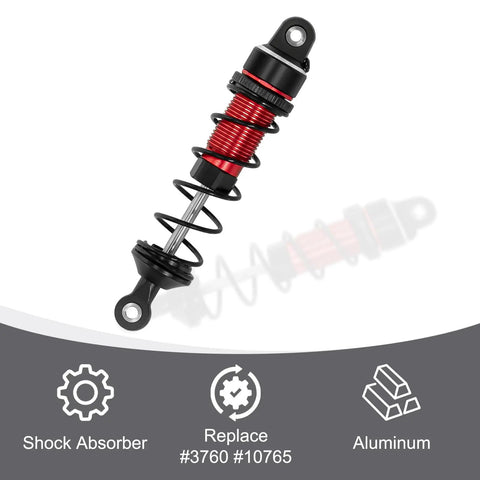 Aluminum RC Shock Absorber Set Front And Rear With Adjustable Springs Red For 1 By 16 Traxxas Mini Maxx 4WD Upgrade Kit Featuring Telescopic Design Smooth Damping And Durable Aluminum For Mini XRT VXL 3S 4 Pack