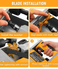 Pro Grade 1100W Electric Wall Groove Cutting Machine blade installation steps for precision 1-inch masonry and brickwork slotting.