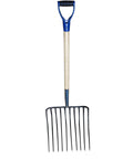 Contractor Grade 10 Tines Ensilage Fork With D Grip Wood Handle One Piece Forged Head Heavy Duty Pro Grade Yard Workhorse For Farm And Ranch Use Made In USA