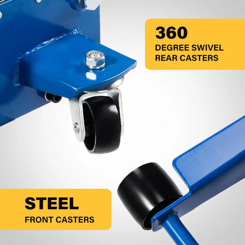 Heavy Duty 3 Ton Floor Jack With Steel Hydraulic System, Dual Piston Quick Lift Pump For SUVs And Trucks, 6000 Lb Capacity, swivel and front casters
