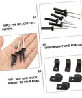 Tough As Nails J Hooks Bungee Tie Down Kit With Rivets And Washers 12 Piece showing black steel fasteners and washers for boats.