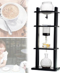 Professional Grade Cold Brew Coffee Maker Tower Featuring 1000 Ml Glass Carafe And Adjustable Speed Dial, black and clear design.