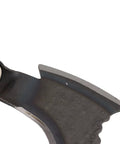 Close-up of sharp blade on Mean Manganese Steel Double Scythe Sickle for weeding and outdoor mowing durable hand tool