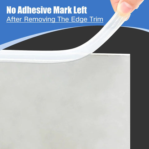 Clear Rubber U Channel Edge Trim Hella Flexible Silicone Peel And Stick Protector For Sheet Metal Eyeglasses And Glass shown being removed without leaving marks.
