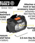 Intrinsically Safe LED IP67 Headlamp for Hazardous Areas Attaches to Hard Hats and Safety Helmets with bracket and hex key shown
