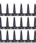 24 Pack Black Iron T Shape Gate Hinges Four Inch Heavy Duty Built To Last Flexible Door Hinges With Six Mounting Holes