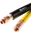 Top Shelf Heavy Duty Air Compressor Hose 30 Feet Long 1/4 Inch Diameter 300 Psi Max with brass fittings and durable hybrid material.