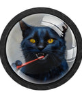 Badass Modern Design Kitchen Cabinet Knobs And Slick Drawer Pulls Loaded With Clear Crystal Glass Handles Crafted From Heavy Duty Abs And Rock Solid Stainless Steel Hardware featuring a black cat with yellow eyes holding a red toothbrush.