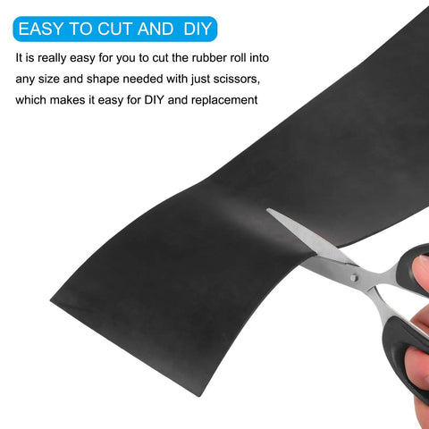 Scissors cutting Solid Neoprene Rubber Sheet One Eighth Inch Thick By 1 Inch Wide By 10 Inch Long Non Slip Anti Slip