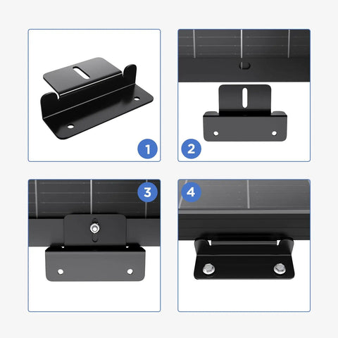 Z Shaped Solar Panel Mounting Brackets Set For RVs Trailers Boats And Yachts Lightweight Aluminum Corrosion Free Mounts in black