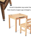 Heavy Duty Swivel Leveling Feet For Furniture And Workbenches Adjustable From 0.5 To 0.8 Inches In Height Angles From 90 Degrees To 70 Degrees Non Slip Pads For Quiet Movement Reduces Wobble And Protects Floors Includes T Nut 12 Pack on wooden desk and chair