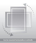 LED Bathroom Mirror With Anti Fog, Wall Mounted, 24x30 Inches, Horizontal Or Vertical Orientation, diagram view