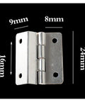 Three Way Folding Concealed Door Hinges Set Dope Heavy Duty 10 Pack with dimensions 9mm, 16mm, 8mm, and 24mm shown in close-up.