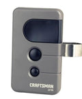 Garage Door Remote For PURPLE 315 MHz Openers With Learn Button, compact design, two black buttons, silver loop attachment