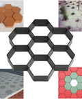 Hexagon Brick Mold For Concrete Pavers Reusable Hex Tile Mold for DIY Garden Path and Patio Floors, 11.41 x 11.02 x 1.69 inches