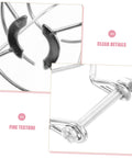 Close-up of Top Shelf Fire Sprinkler Head Protector Cage Covers For Upright Pendant Sidewall Compatible Systems, showcasing durable silver steel and detailed design.