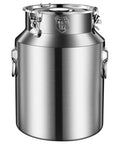 Heavy Duty 304 Stainless Steel Milk Can And Beverage Dispenser Built Tough With Airtight Seal for bulk grains and liquids, 28 liter.