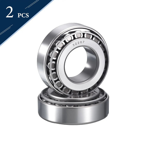 Two Pack 32207 Tapered Roller Bearing Cone And Cup Set 35mm Bore 72mm OD 24.5mm Cup Width Chrome Steel Bearings ABEC 3