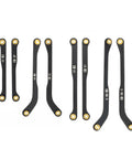 Beefy High Clearance Stainless Steel 4 Link Set For SCX24 C10 Bronco Wrangler JLU 4Runner Base Camp Axial One Twenty Four RC Crawler Upgrade Parts Eight Pieces Black, black stainless links