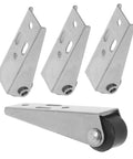 Solid Build Smooth Glide 4 Pack Vertical Barn Door Rollers No Sweat Setup Heavy Duty Pocket Door Hardware Quick Swap Slick Caster Replacement Tracks Pro Kit with metal casters and brackets