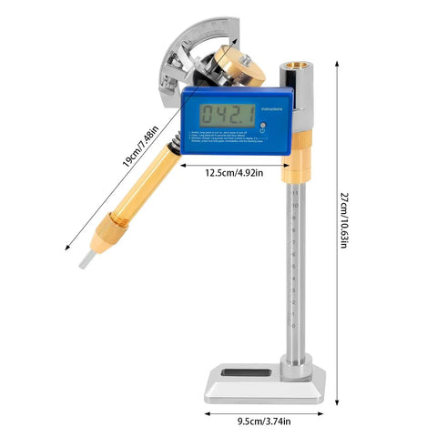 Digital Display Angle Manipulator For Gem Faceting And Jade Jewelry Making, Pro Grade High Precision Grinding Tool With Dial Angle Gauge