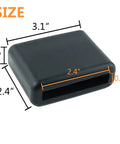 Silicone Zipline Brake Stopper For Slackline And Backyard Zipline Braking System Durable Stopper shown with dimensions.