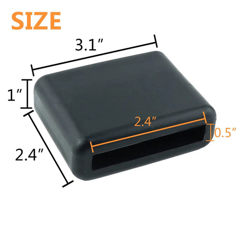 Silicone Zipline Brake Stopper For Slackline And Backyard Zipline Braking System Durable Stopper shown with dimensions.