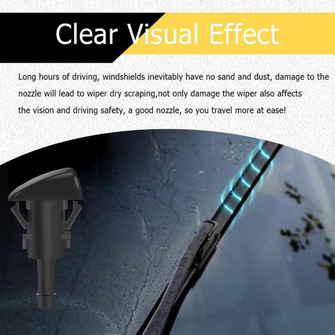 Plug And Play Windshield Washer Nozzles Kit With Jet Sprayers And 2 Meter Fluid Hose Connector for clear vision