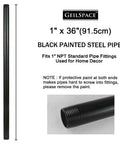 Industrial Black 1 Inch Steel Pipe Set 36 Inches Long 4 Pack For DIY Shelving And Home Decor Pre Cut Black Pipe Hardware