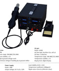 ProGrade 3 In 1 Electronics Rework Station With Smart PID Soldering Iron And Hot Air Gun, detailed control panel and tools shown.